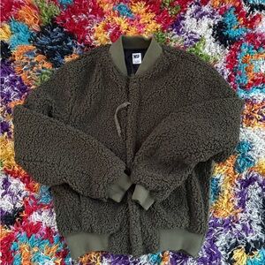 NSF Olive Green Sherpa Jacket